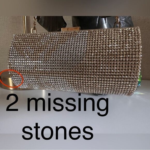 Genuine Swarovski Bag Authentic Swarovski Gold Clutch. - Picture 15 of 17